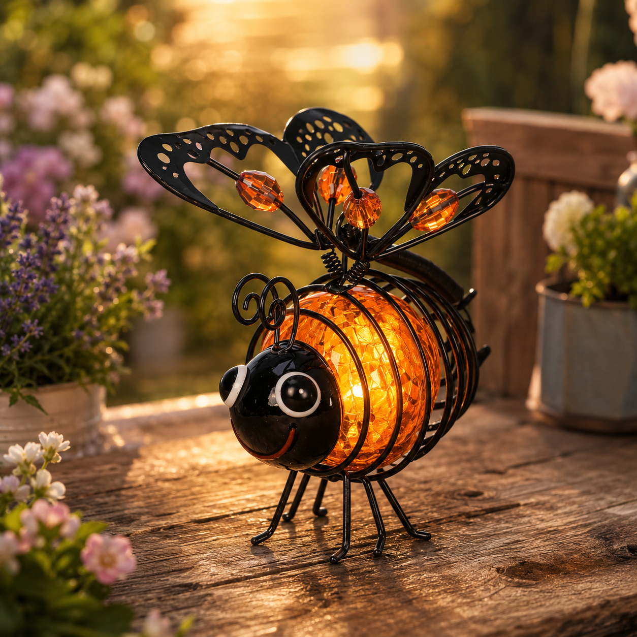 ๐ข๐ข50% OFF !! โฐ๐ Solar Powered Hanging Bee Garden Light