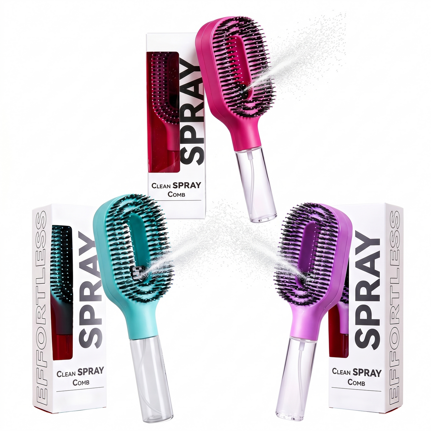 ⭐Anti-Static Hair Brush with Built-in Sprayer