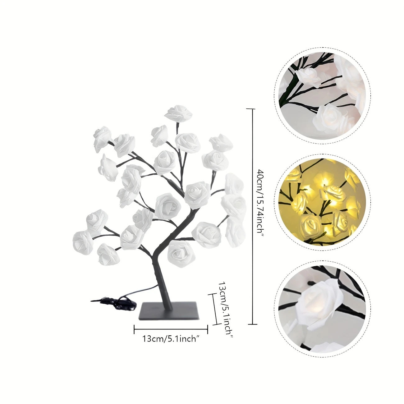 MAVONIQUECOSH®The Midnight Garden: Handcrafted LED Rose Bonsai (The Ultimate Mood-Setter)