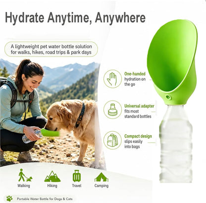 Portable Dog Water Bottle Adapter, Leak-Proof Pet Water Drinking Spout