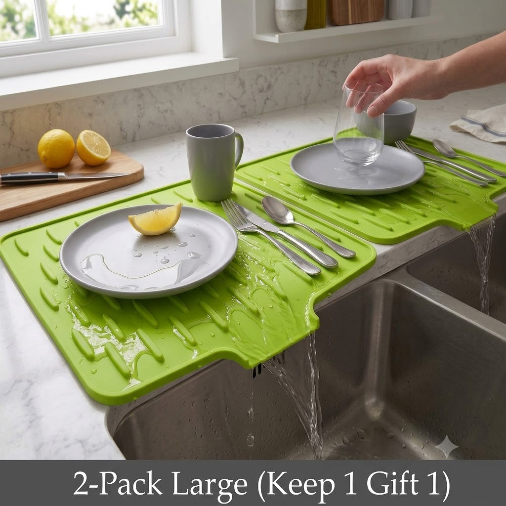 Heavy-Duty 3-in-1 Silicone Mat: Drainer, Trivet & Chopping Cushion(✨2026 New Upgrade)