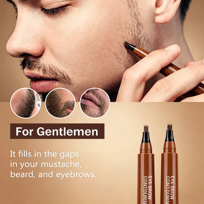 Mavoniquecosh®Instant Microblade-Effect Pen: 24H Waterproof 4-Tip Brows & Beard Filler