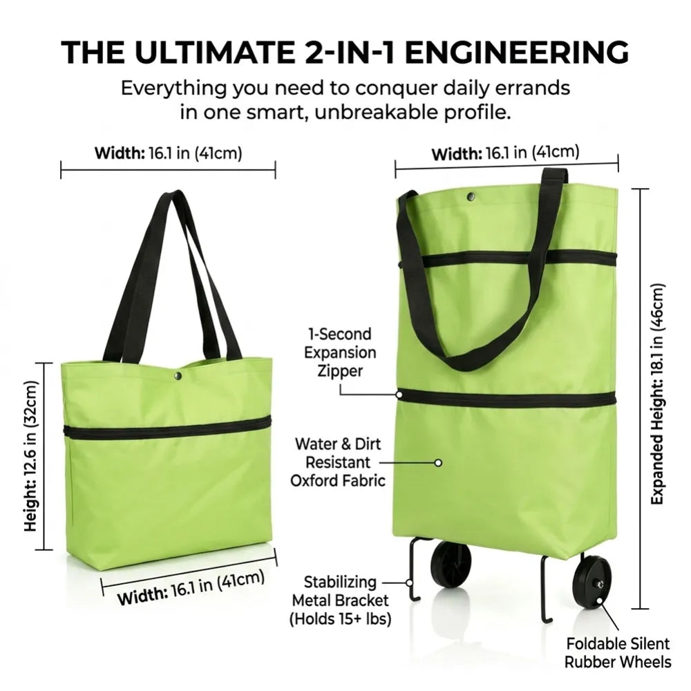 🔥LAST DAY SALE 50% OFF⏰MAVONIQUECOSH®🔥 2-in-1 Convertible Grocery Bag & Rolling Shopping Cart