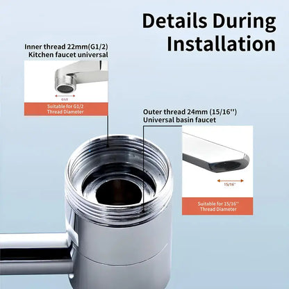 MAVONIQUECOSH® 1080° Universal Faucet Aerator - Dual Mode & All-Angle Control