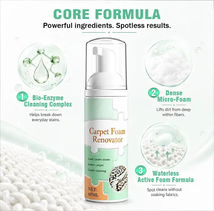 🔥Limited Time Promotion 50% OFF🔥Waterless Carpet Foam Stain Remover with Towel