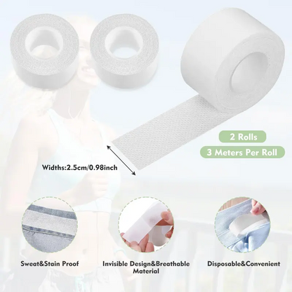 🔥Last Day 50% OFF🎁Invisible Sweat Tape & Collar Protector for Shirts & Hats (2 Rolls, Residue-Free)