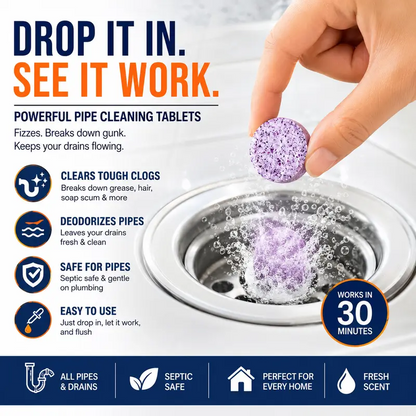 💧 Hot Sale Promotion 49% OFF🔥Multi‑Functional Pipe Cleaner Tablets  —Softens Hair & Breaks Down Stubborn Clogs
