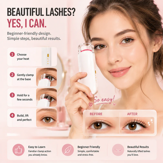 ✨ Gentle Silicone Heated Eyelash Curler — Instant All-Day Lifted Styling Without Damaging Lashes 💖⚡