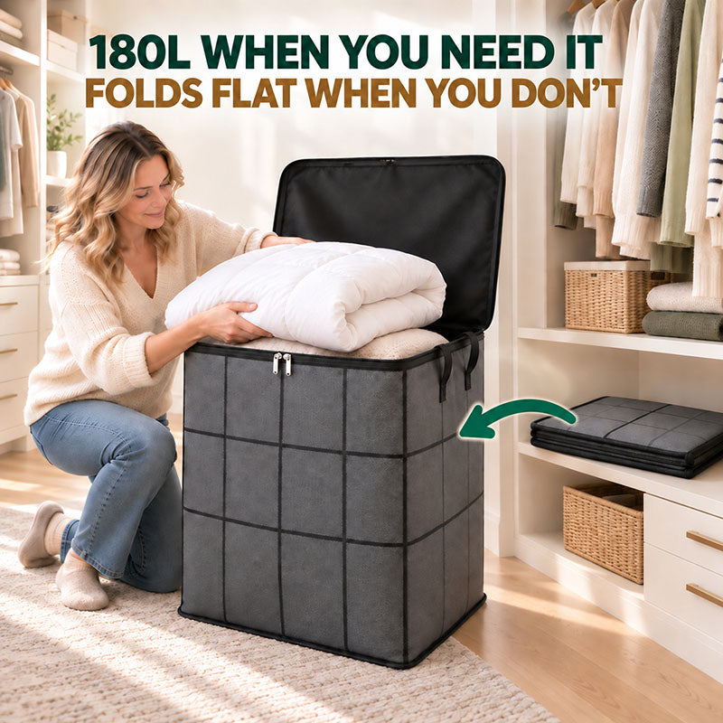 🔥Last Day 50% OFF ⚡XXL Foldable Storage Bags — Up to 180L for Clothes, Bedding & More (JG)