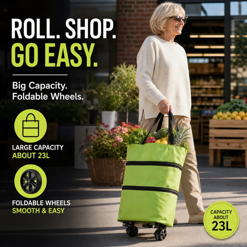 🔥LAST DAY SALE 50% OFF⏰🔥 2-in-1 Convertible Grocery Bag & Rolling Shopping Cart