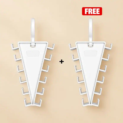 ✨ [BUY 1 GET 1 FREE] 12-Hook V-Shaped Closet Organizer – 360° Swivel Space-Saving Rack for Hats, Belts & Bags 🪝❤️ (JG)