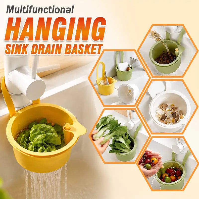 ⭐Multifunctional hanging sink drain basket