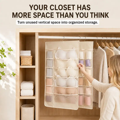 Space-Saving Hanging Closet Organizer for Intimates (JG)