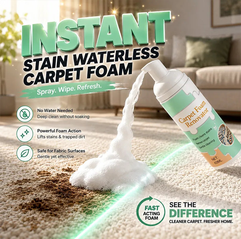 🔥Limited Time Promotion 50% OFF🔥Waterless Carpet Foam Stain Remover with Towel