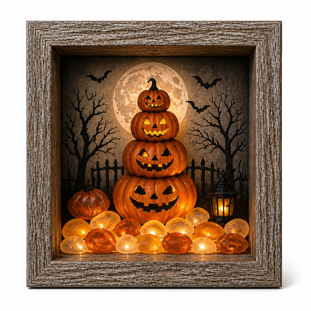 Four-tiered pumpkin tower