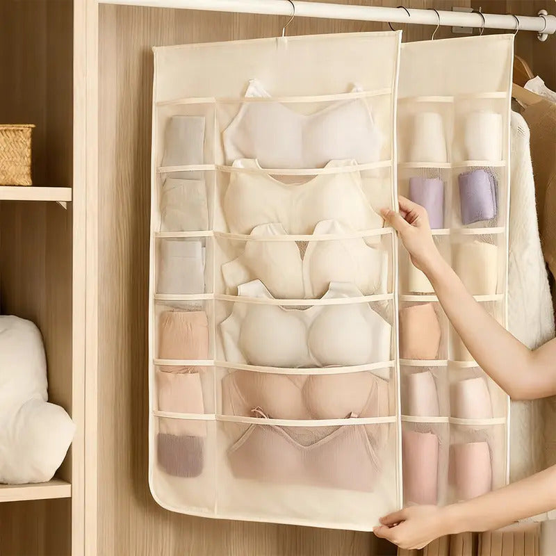 Space-Saving Hanging Closet Organizer for Intimates