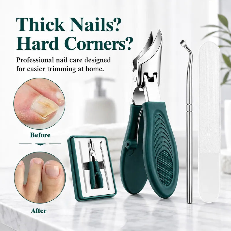 Buy 3 GET 2 FREE🎁Eagle Beak Angled Nail Clippers 3-Piece Set (With Nail Lifter & File) — Podiatrist-Grade Thick & Ingrown Toenail Trimmer 🦶✂️