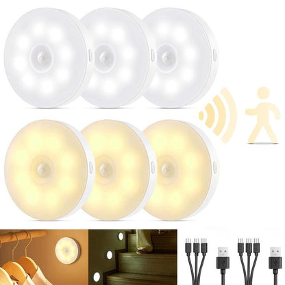 ⭐2-in-1 Stick-On Night Light (Motion + Steady Glow)