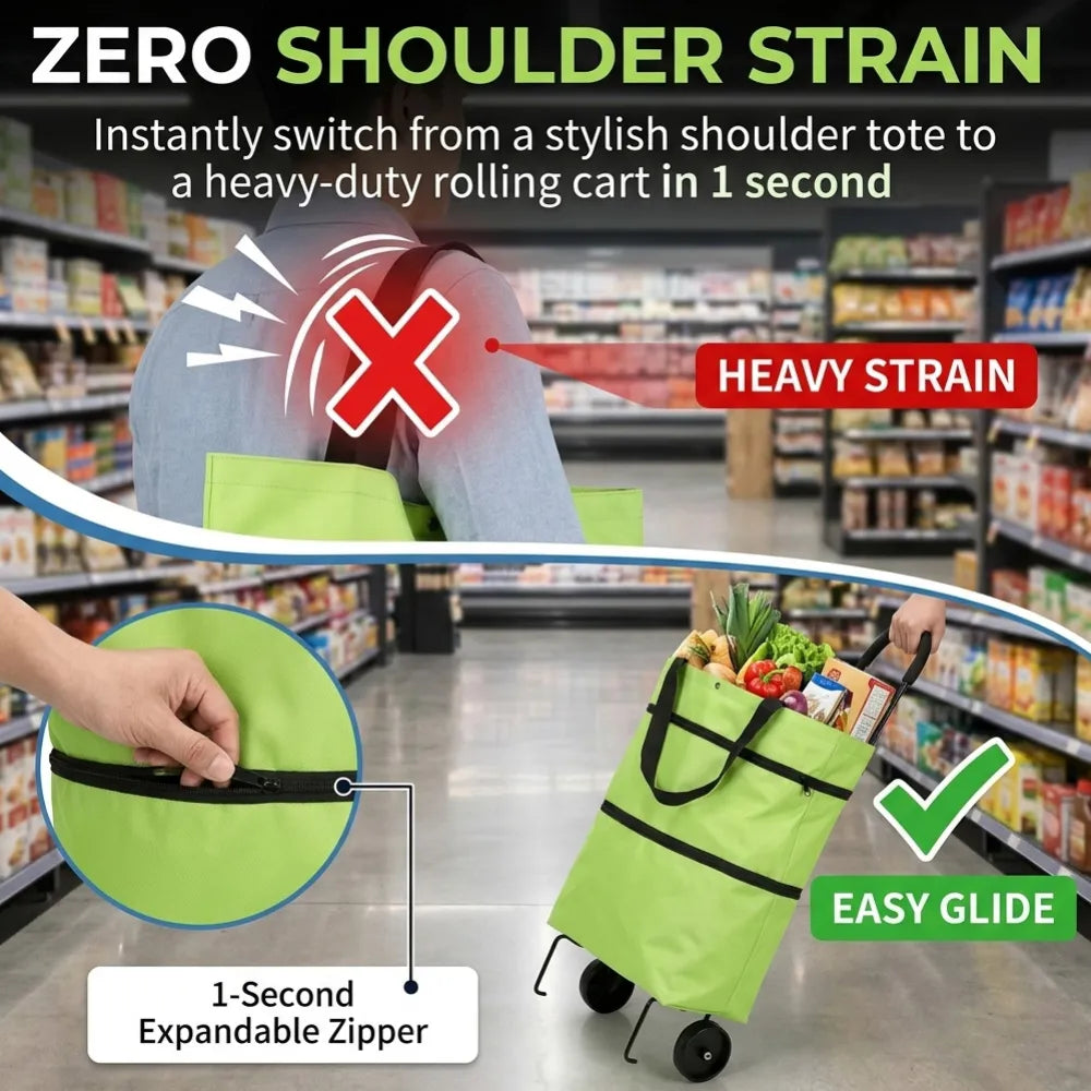 🔥LAST DAY SALE 50% OFF⏰MAVONIQUECOSH®🔥 2-in-1 Convertible Grocery Bag & Rolling Shopping Cart