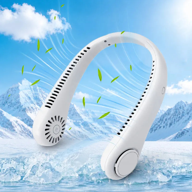 Portable Neck Fan, Bladeless Wearable Personal Fan, Hands-Free Cooling for Outdoor & Office