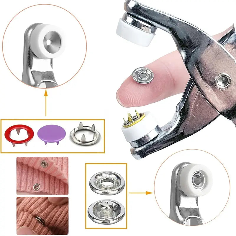 📢📢50% off!!! MAVONIQUECOSH®SnapFix Pro - Universal No-Sew Metal Snap Fastener Kit