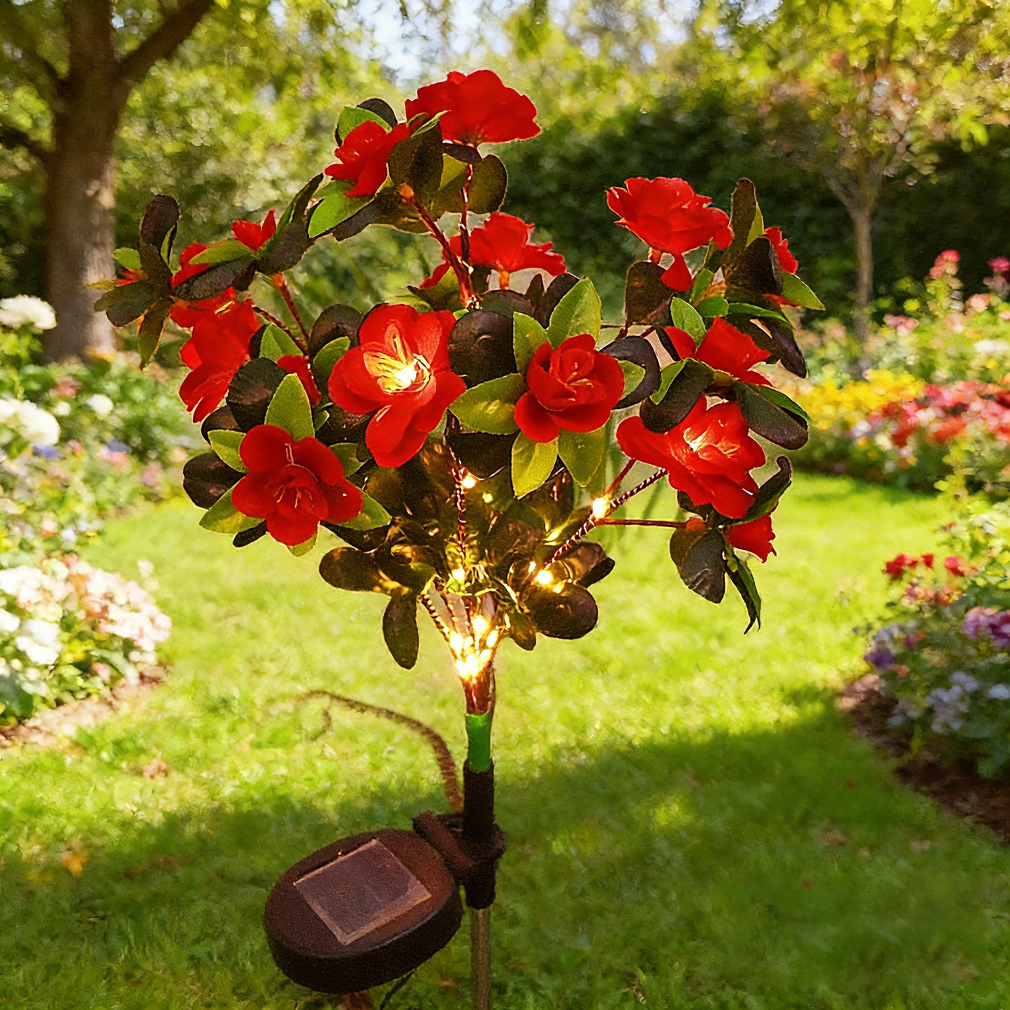 Mavoniquecosh®☀️🌹Solar Rhododendron – Realistic LED Garden Glow (Waterproof & Zero Energy)