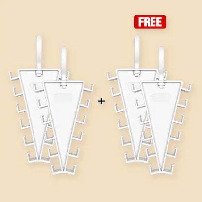 ✨ [BUY 1 GET 1 FREE] 12-Hook V-Shaped Closet Organizer – 360° Swivel Space-Saving Rack for Hats, Belts & Bags 🪝❤️ (JG)