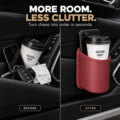 🚗 Universal Leather Car Door Cup Holder & Storage Caddy ☕📱✨