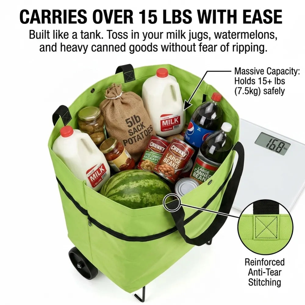 🔥LAST DAY SALE 50% OFF⏰MAVONIQUECOSH®🔥 2-in-1 Convertible Grocery Bag & Rolling Shopping Cart