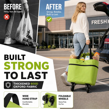 🔥LAST DAY SALE 50% OFF⏰🔥 2-in-1 Convertible Grocery Bag & Rolling Shopping Cart