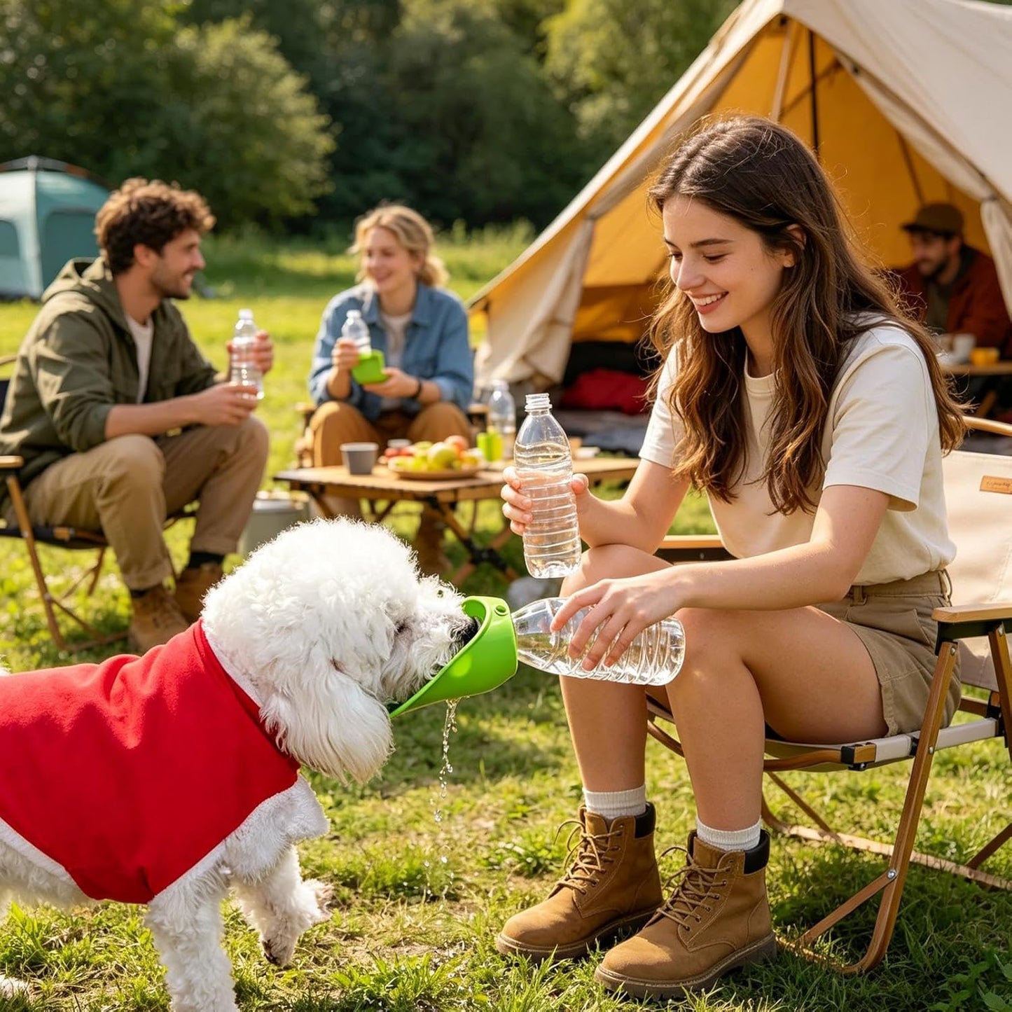 Portable Dog Water Bottle Adapter, Leak-Proof Pet Water Drinking Spout