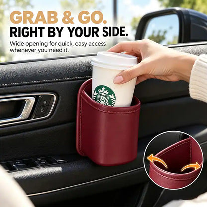 🚗 Universal Leather Car Door Cup Holder & Storage Caddy ☕📱✨