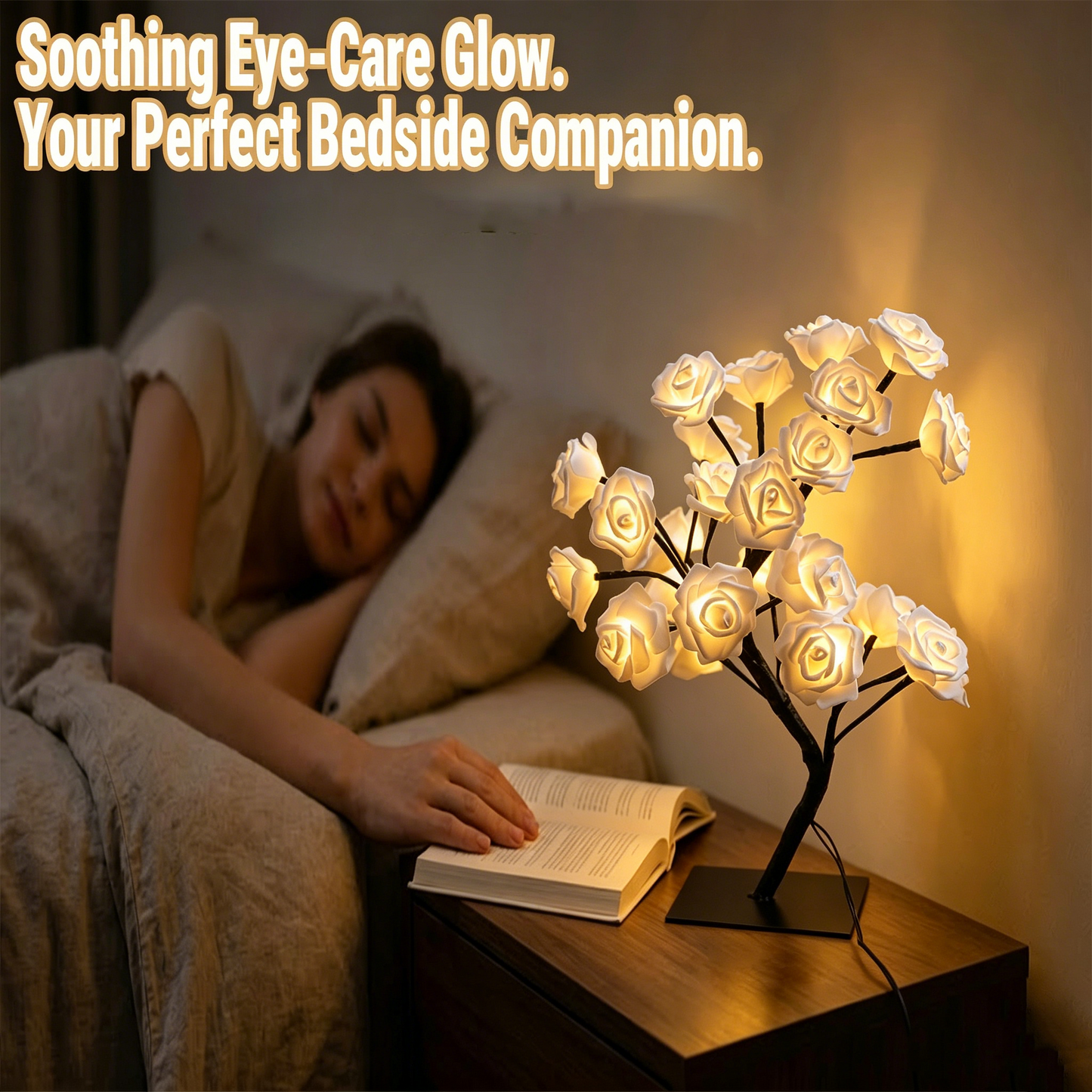 MAVONIQUECOSH®The Midnight Garden: Handcrafted LED Rose Bonsai (The Ultimate Mood-Setter)