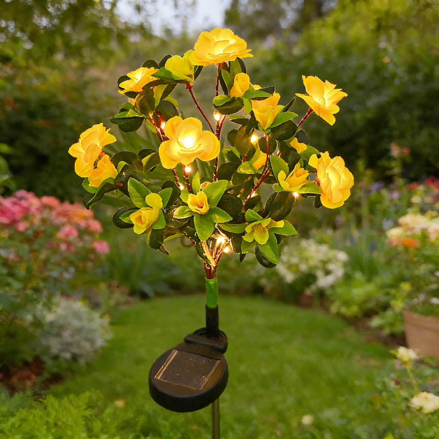 Mavoniquecosh®☀️🌹Solar Rhododendron – Realistic LED Garden Glow (Waterproof & Zero Energy)
