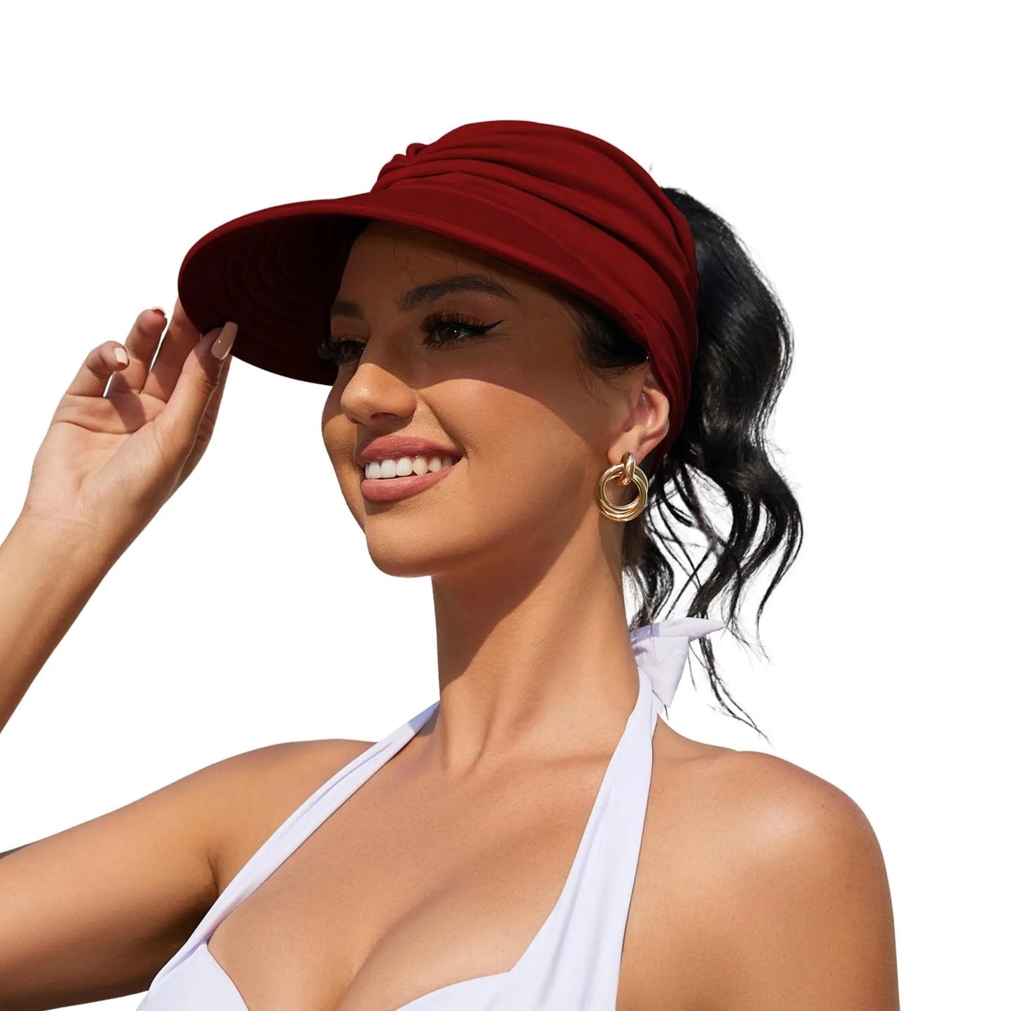 🔥Last Day 50% OFF -UPF 50+ Sun Visor Ponytail Hat