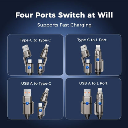🔥 4-in-1 USB Charging Cable mFish fast charging 240W🔥