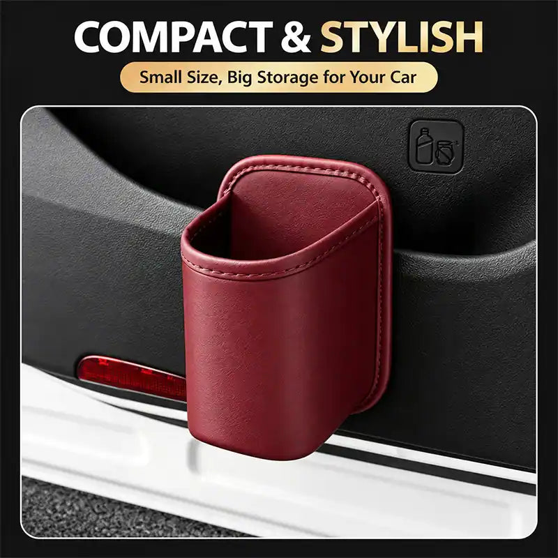 🚗 Universal Leather Car Door Cup Holder & Storage Caddy ☕📱✨