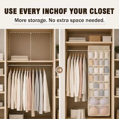 Space-Saving Hanging Closet Organizer for Intimates (JG)