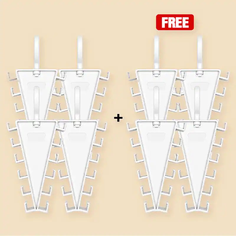 ✨ [BUY 1 GET 1 FREE] 12-Hook V-Shaped Closet Organizer – 360° Swivel Space-Saving Rack for Hats, Belts & Bags 🪝❤️
