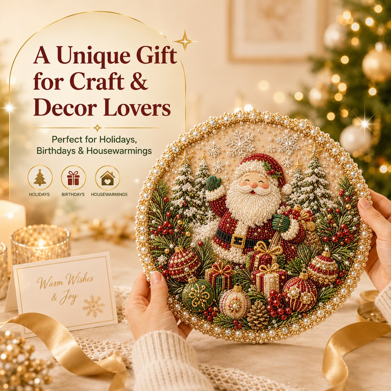 🔥Last Day 49% OFF - 🌸🌻🍂🎄 Four Seasons & Holiday Pearl Art Hanging Wreath Kit ✨(📦Buy 2 Free Shipping)
