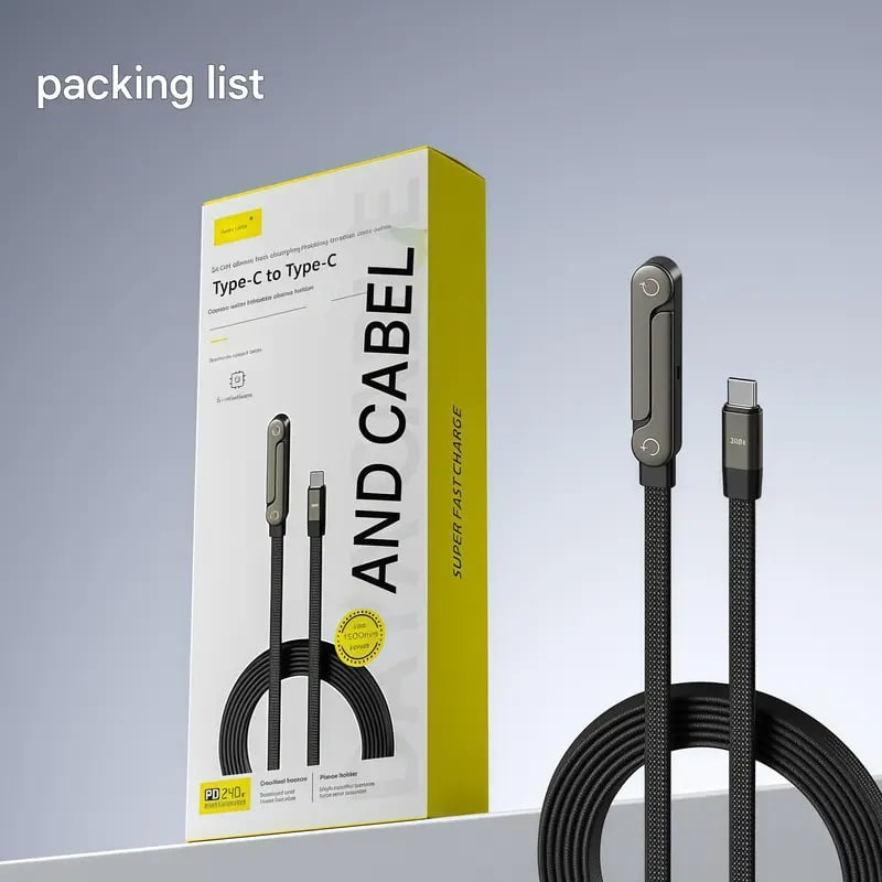 🔥Last Day 50% OFF ⚡2-in-1 Invisible Holder Charger Cable – 240W Fast Charging Cord