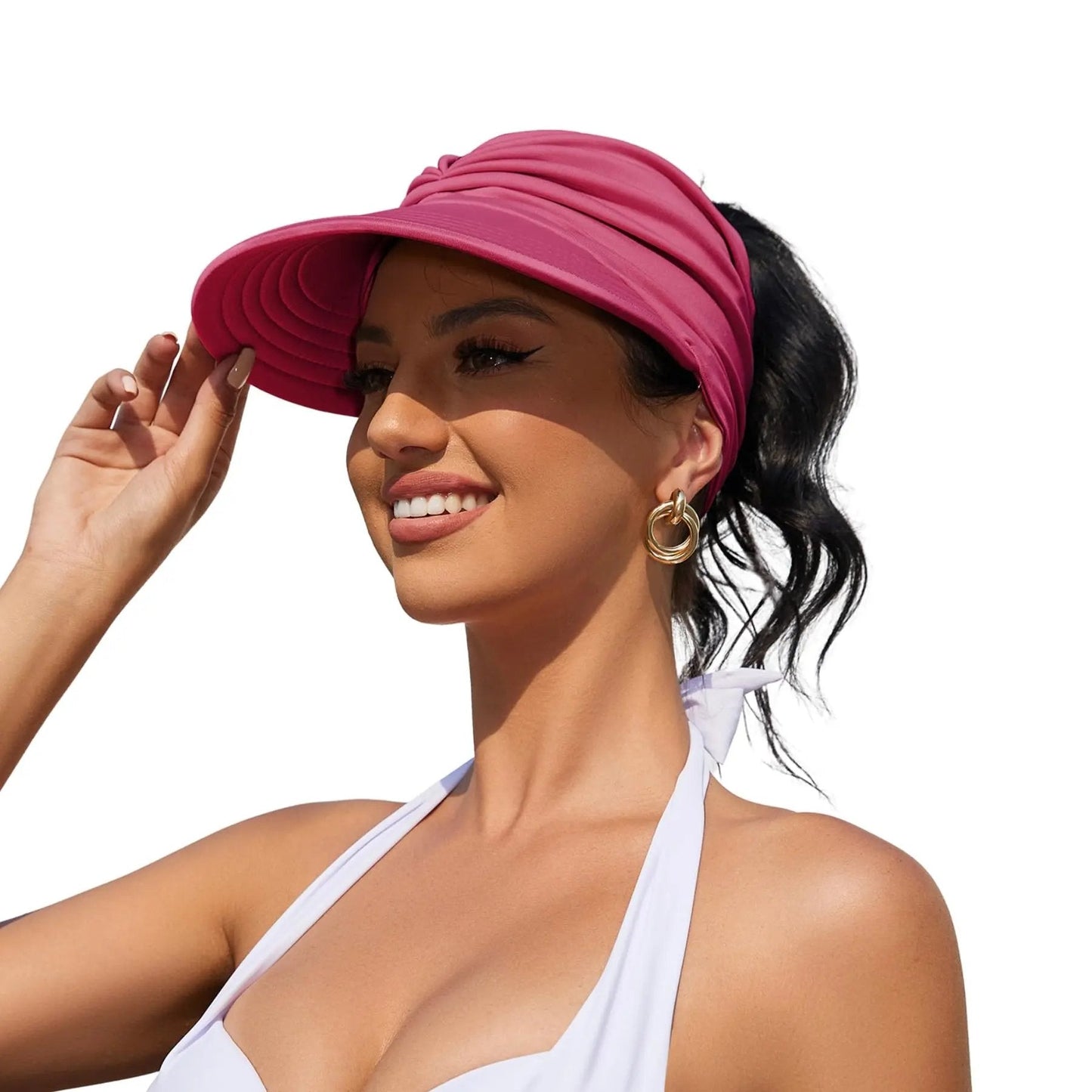 🔥Last Day 50% OFF -UPF 50+ Sun Visor Ponytail Hat
