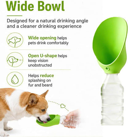 Portable Dog Water Bottle Adapter, Leak-Proof Pet Water Drinking Spout