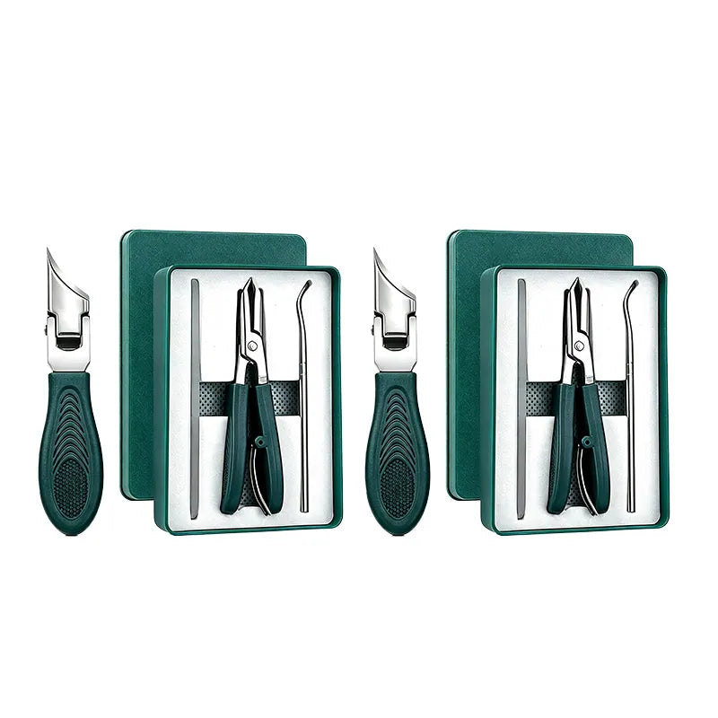 Eagle Beak Angled Nail Clippers 3-Piece Set (With Nail Lifter & File) — Podiatrist-Grade Thick & Ingrown Toenail Trimmer 🦶✂️ (JG)