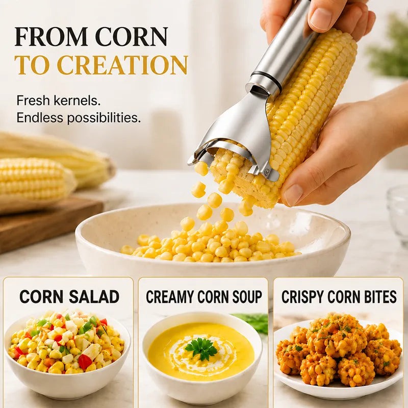 Mavoniquecosh® Stainless Steel Corn Peeler | Quick Corn Stripper for Fresh & Cooked Corn