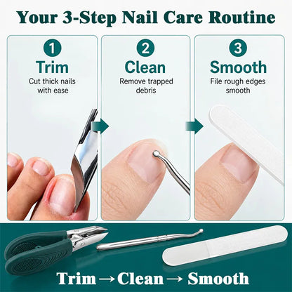 Buy 3 GET 2 FREE🎁Eagle Beak Angled Nail Clippers 3-Piece Set (With Nail Lifter & File) — Podiatrist-Grade Thick & Ingrown Toenail Trimmer 🦶✂️