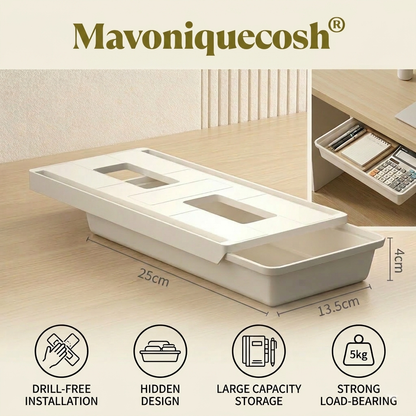 Mavoniquecosh® Under Desk Slide-Out Storage Drawer – Hidden Self-Adhesive Organizer for Home & Office