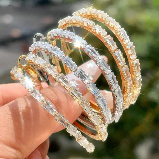 💎 50% OFF NOW! ✨ Women's Sparkling CZ Hoop Earrings – Micro-Paved, Lightweight  Bold Design – Elegant, Versatile & Perfect Gift 💫
