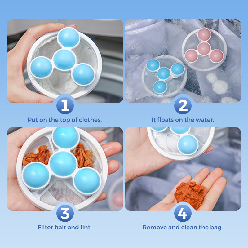 🥳2026 HOT SALE🎁💞50K+ SOLD!🧺🧼MAVONIQUECOSH® Floating Lint Mesh Bag – Catches hair & lint, reusable, protects washing machine & drain. 🚿✨