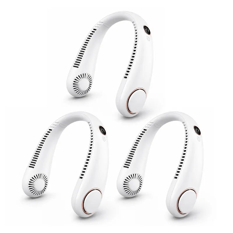 Portable Neck Fan, Bladeless Wearable Personal Fan, Hands-Free Cooling for Outdoor & Office